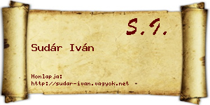 Sudár Iván névjegykártya